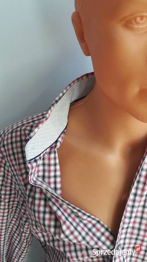 Koszula w kratkę Hugo Boss szaro różowa Głuchołazy