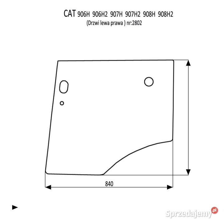 SZYBA DRZWI CAT 906 907 907 908 HH2 Części do maszyn budowlanych
