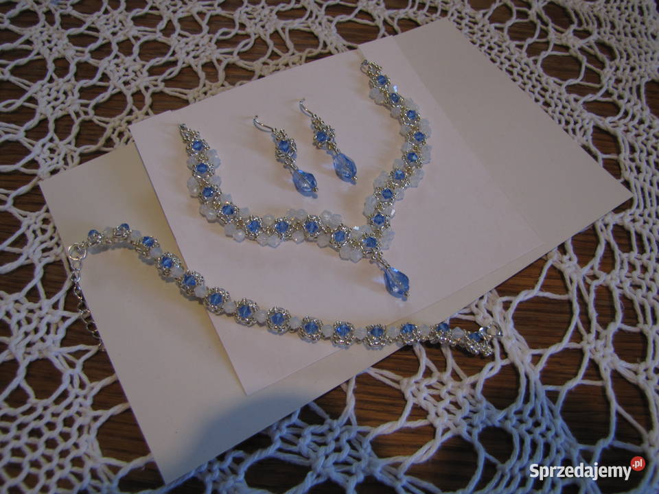 Komplet koralikowy rękodzieło Pruchnik