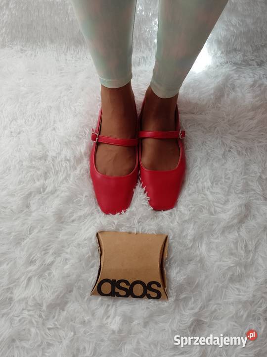 4142 ASOS Design Czerwone baleriny wieczorowe z Kraków