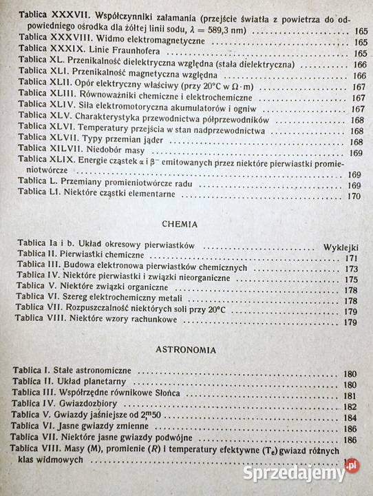 Tablice matematyczne fiz chem astronomiczne Chełm