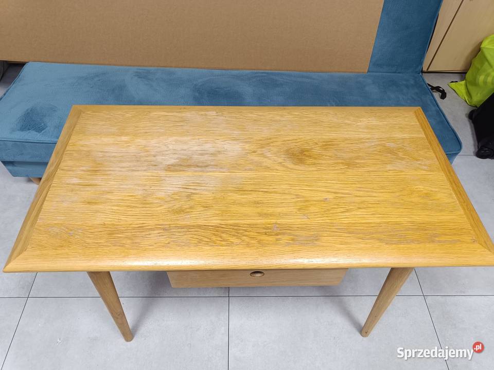 Biurko dębowe z szufladą styl skandynawski retro 100cm Tychy