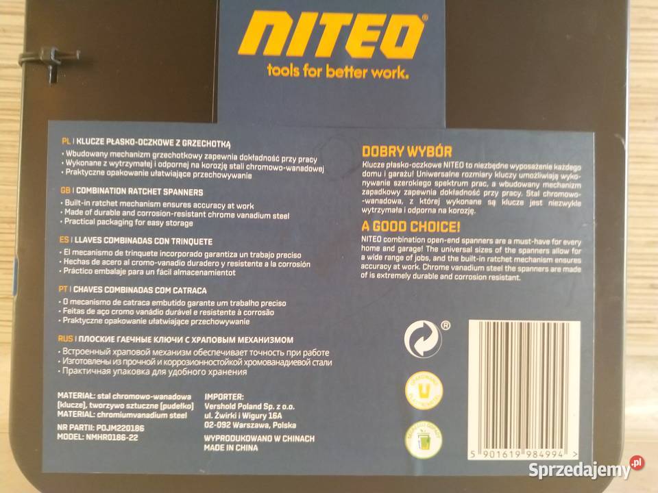 NAJTANIEJ Klucze Płasko Oczkowe z Grzechotką 8el Zabrze sprzedam