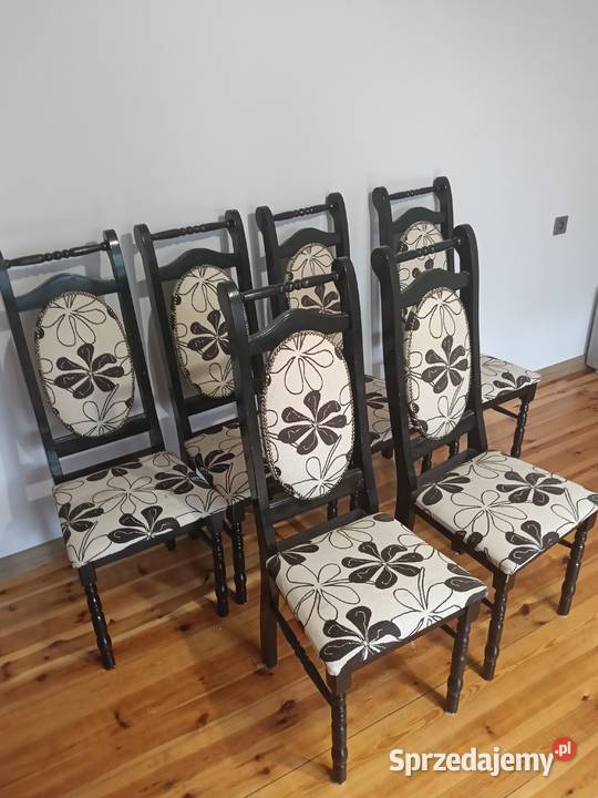 Krzesła tapicerowane bukowe czarne