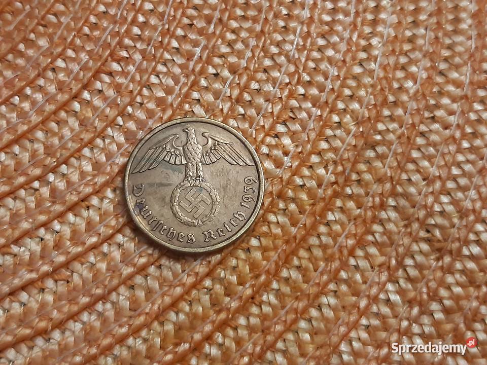 moneta niemiecka 2 rpfenigi z 1939r III Rzesza podlaskie Łomża