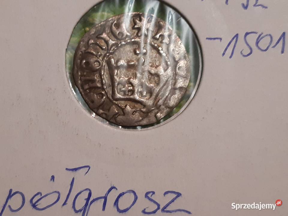moneta srebrna polska półgrosz Jan I Olbracht podlaskie Łomża