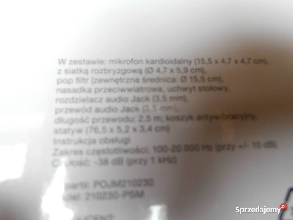 NOWY mikrofon studyjny Hykker dopłata 80 nowy Choroń