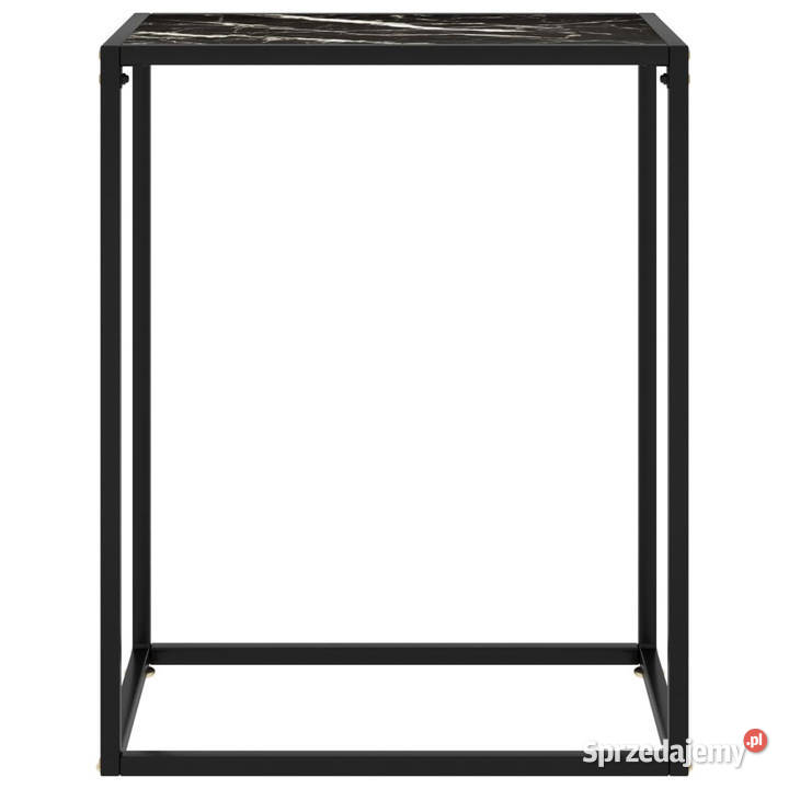 Stolik konsolowy czarny 60x35x75 szkło hartowane