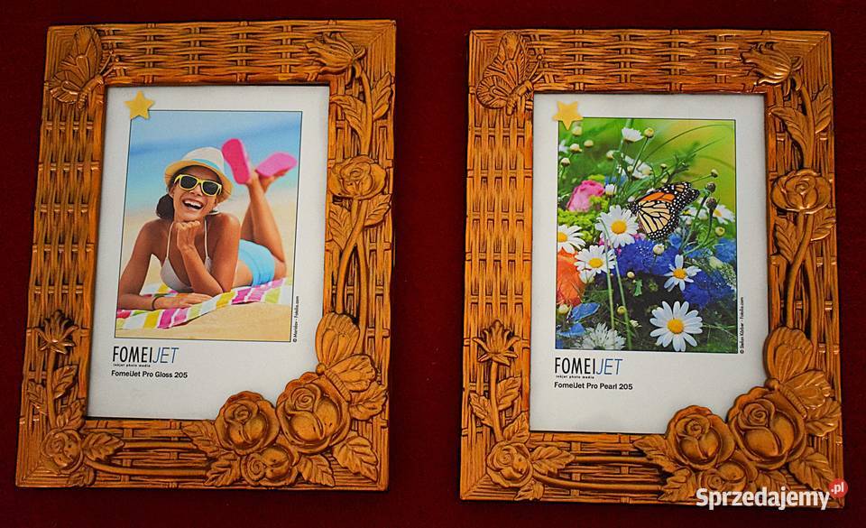 Dwie ramki z zdobnymi wzorami w kolorze starego Chełmno