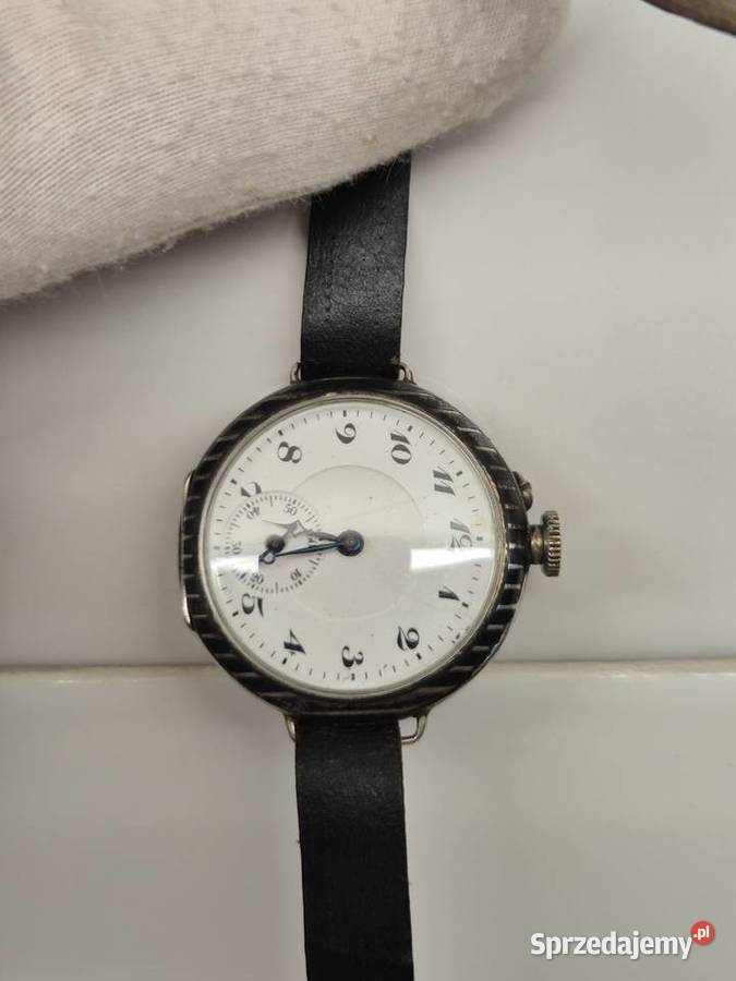 Antyczny Srebrny Trench Watch NIEL HF Huguenin Chorzów