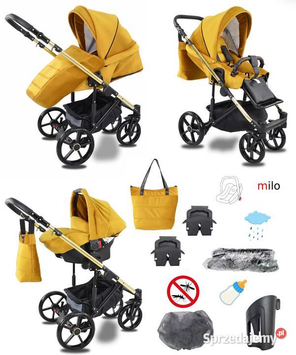 Wózek Dziecięcy milo 3w1 Wielofunkcyjny Fotelik Kraków