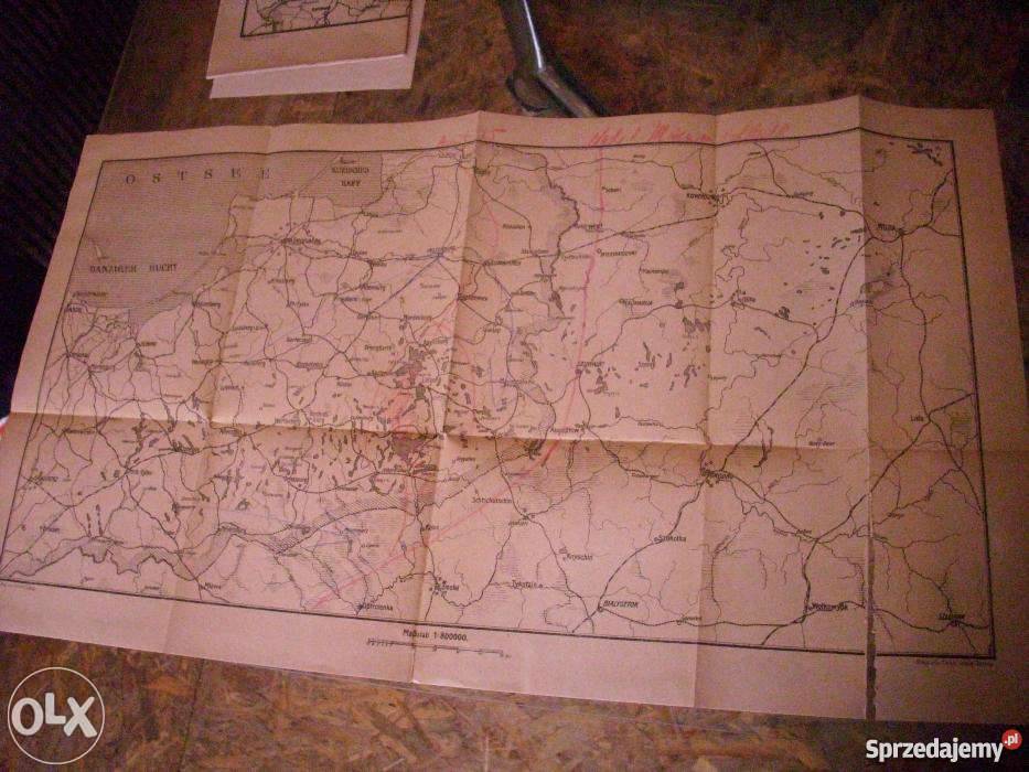 Oryginalna niemiecka mapa z 1915 roku 1 zachodniopomorskie