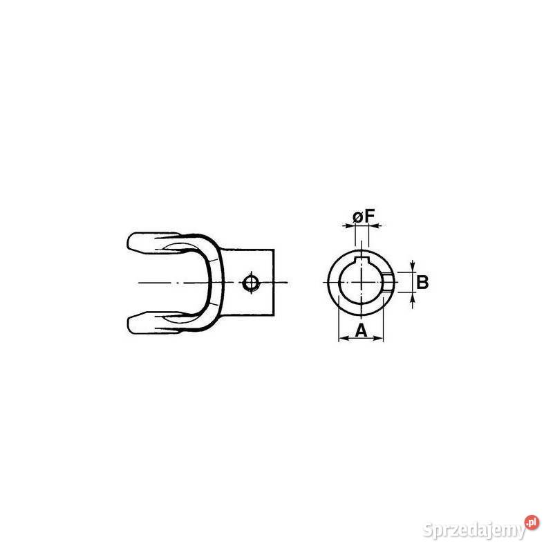 Widłak maszynowy z wpustem 8mm otwór fi 30 10015 Do maszyn uprawowych Kamionna