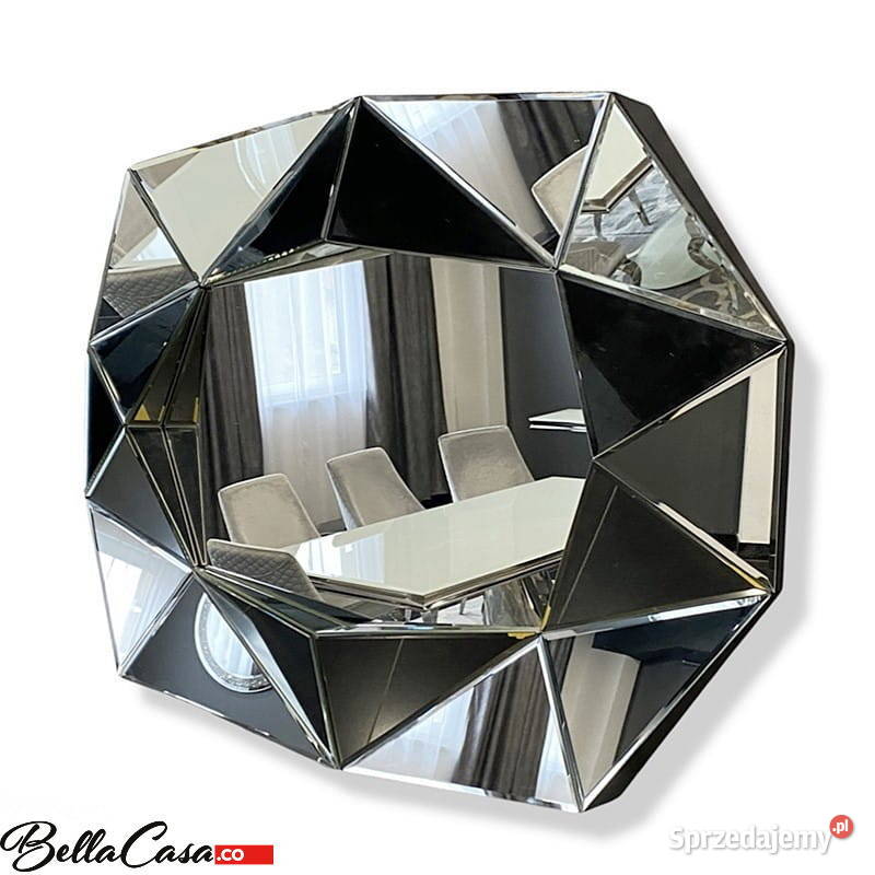 Srebrne lustro glamour prostokątne 72x100 5413 Warszawa