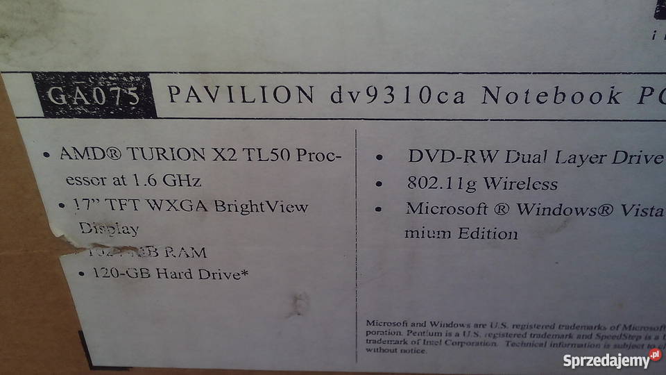 ekran matryca Hp Pavilion dv 9000 reszta Obsługa standardu 802.11n