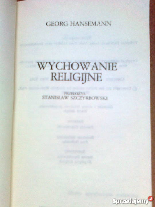 Wychowanie religijne Georg Hansemann mazowieckie Warszawa