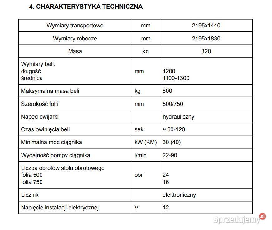 Owijarka Strumyk Tosia do bel balotów Kraśnik