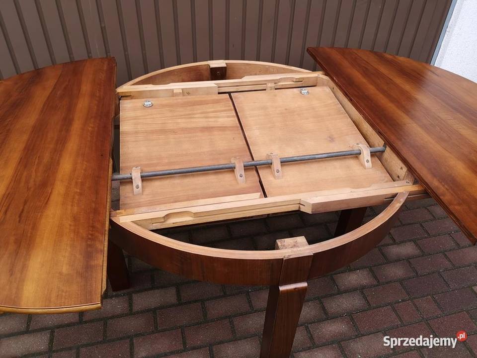 Stół Okrągły Orzech Zgrabny 110 Antyk Stary Swarzędz