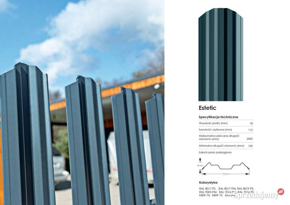 Sztachety metalowe 6 różnych modeli