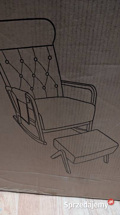 Fotel bujany z podnóżkiem jasnoszary nowy w Gliwice