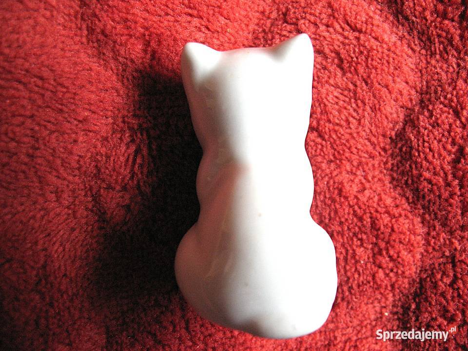 Kot biały kotek różowe uszka porcelana 45 x 3 x Siedlce
