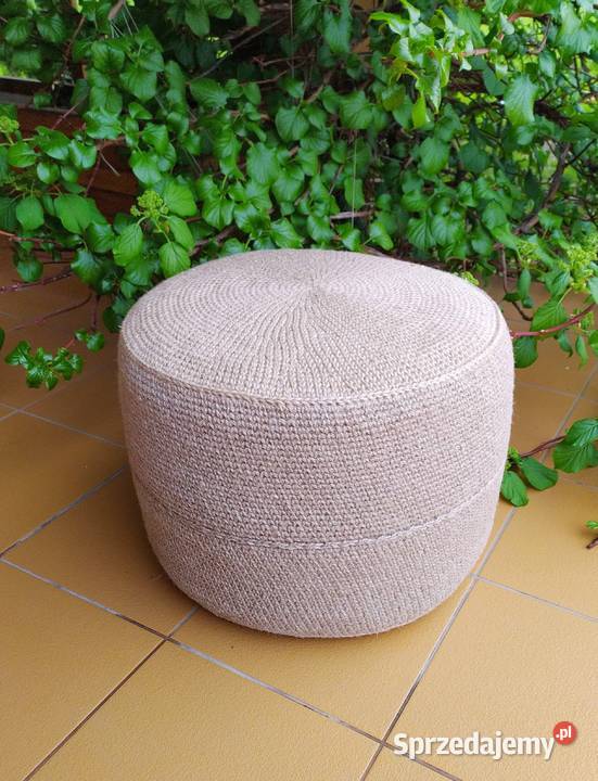 Pufa jutowa Okrągła Nowa 50cm Pufy i podnóżki