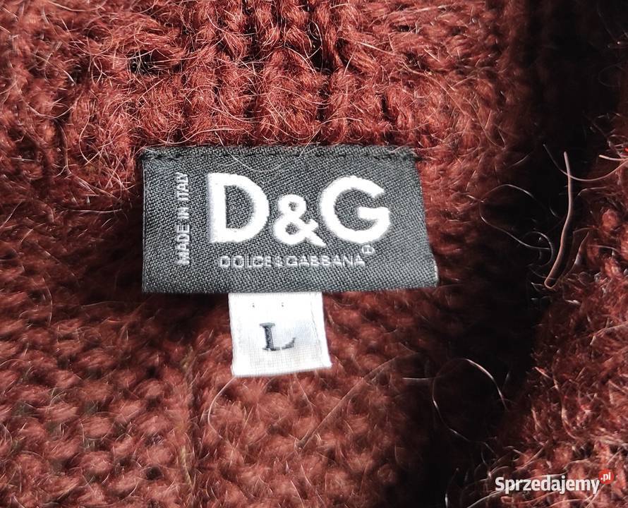bordowy ciepły sweter Oryginalny Dolce gabbana L czerwony Swetry i golfy