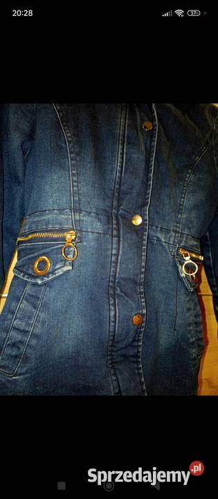 Ciepła KurtkaParka Jeansowa z Futrem i Misiem Zwierzyniec