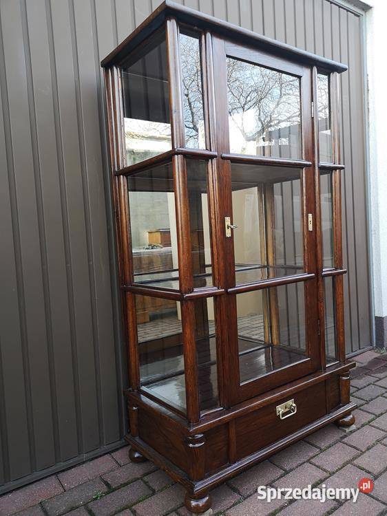 Witryna Serwantka Dębowa Unikat Politura Stara