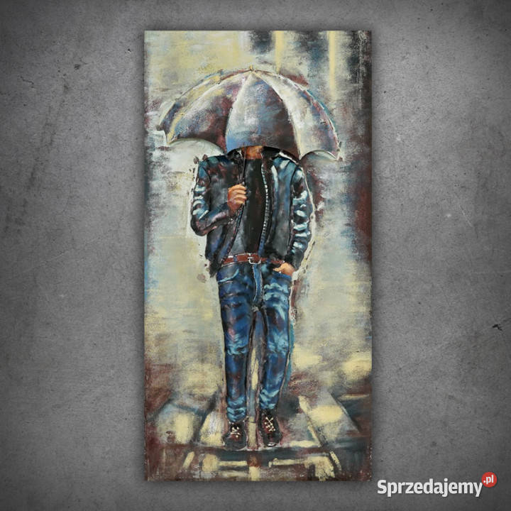 Obraz metalowy 3D LOFT DESZCZ 2 60x120 Obrazki i obrazy Chmielnik