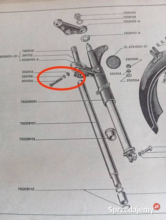 ŚRUBA MOCOWANIE AMORTYZATORA CHORĄGIWKI M72 K750 opolskie Niemodlin sprzedam