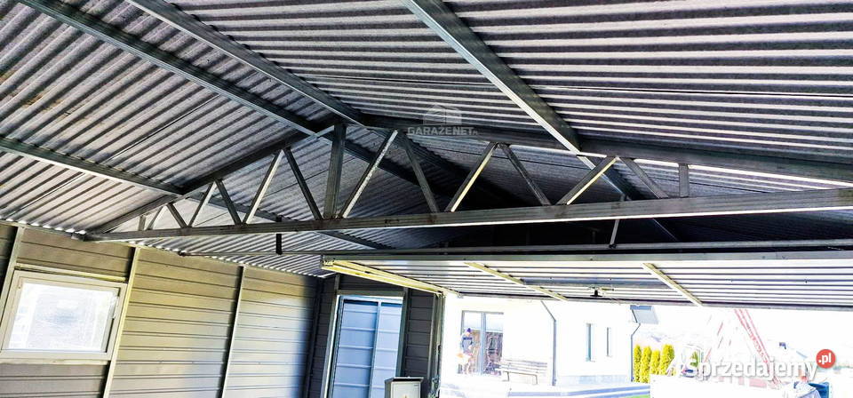 GARAŻ BLASZANY 5m x 6m BRAMA DRZWI OKNO ANTRACYT Łapanów