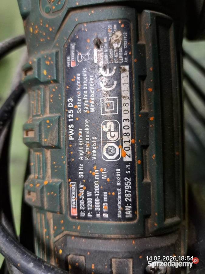 Szlifierka kątowa parkside Majdan-Grabina