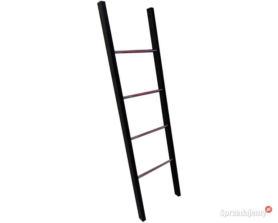 Drabinka drewniana na ręczniki czarny mat połysk Dębica