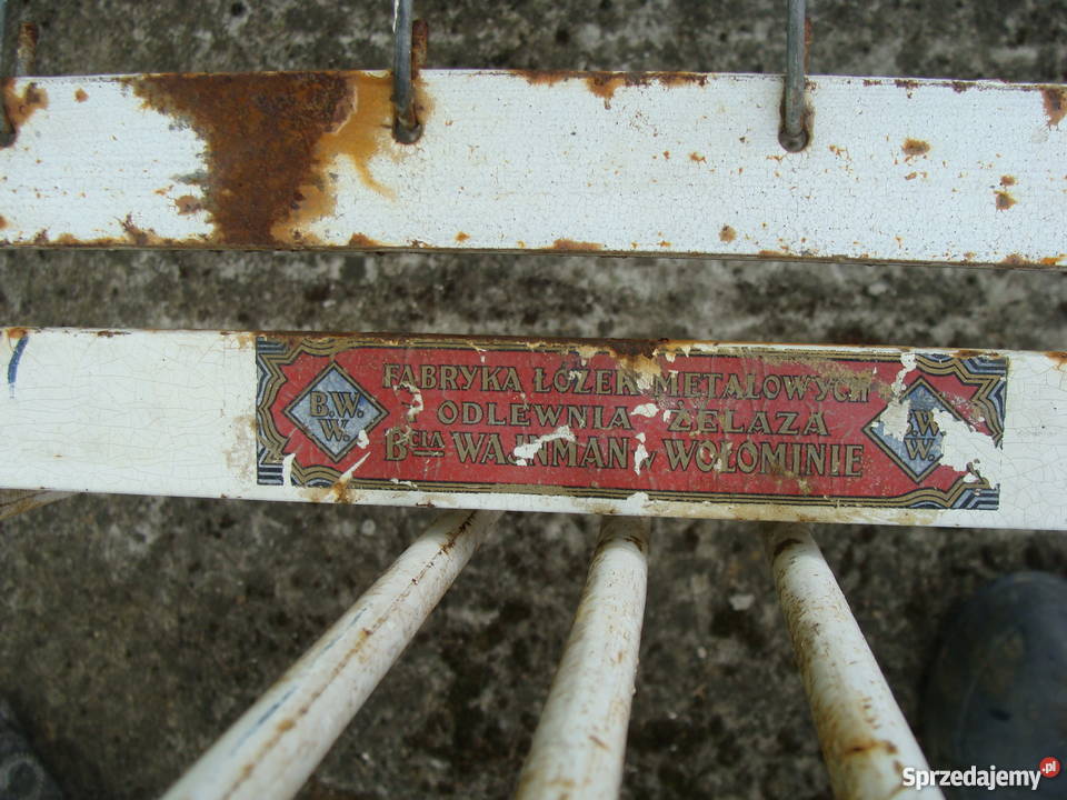 STARE ZABYTKOWE ŁÓŻKO LOGO PRODUCENTA Brzozów