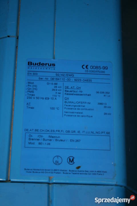Sprzedam piec olejowy Buderus Logano G 115 olej Połaniec