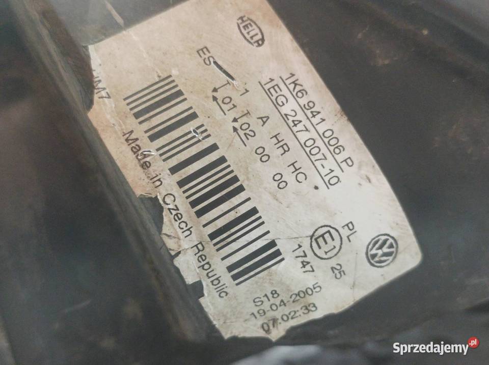 LAMPA PRZÓD PRAWA EU JETTA V 1K6941006P