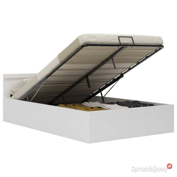 Rama łóżka z podnośnikiem i LED biała ekoskóra 212cm mazowieckie sprzedam