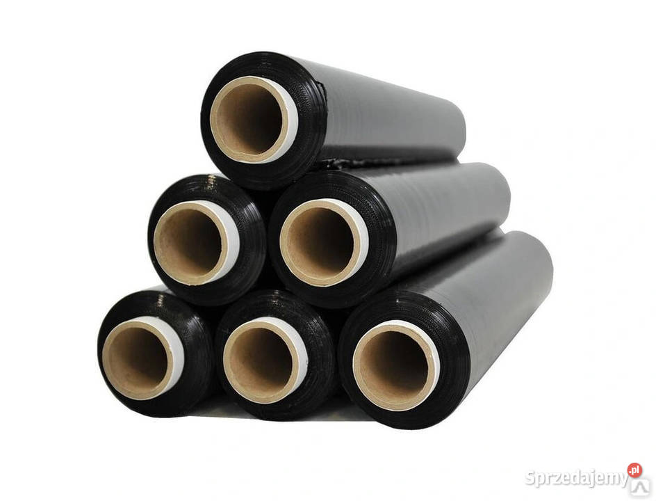 Folia stretch strecz czarna dużo folii cienka dolnośląskie Trzebnica