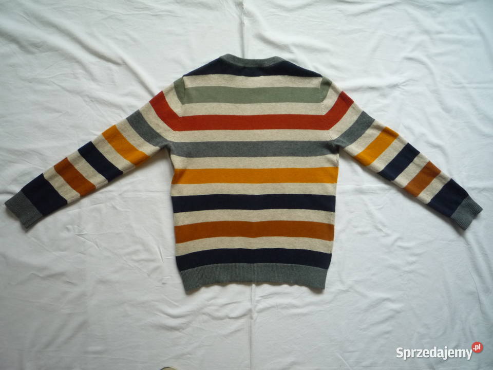 HM 122128 Sweter chłopięcy kolorowe pasy Bawełna