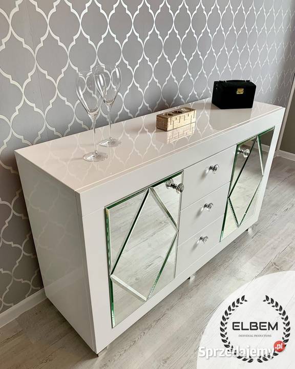Komoda lakierowana połysk biały Glamour Wrocław