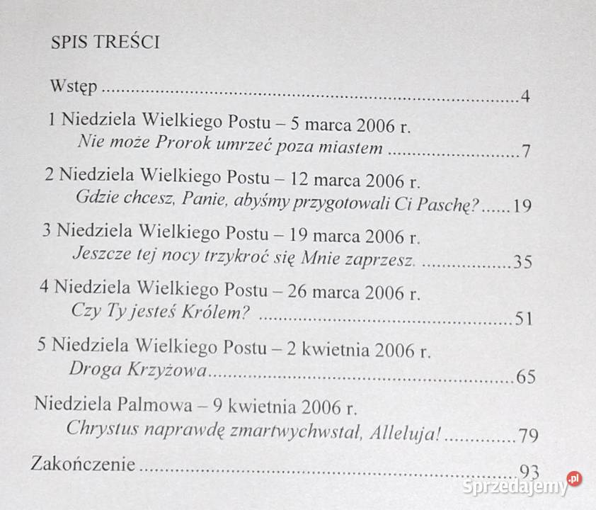 Nazareński i Warszawski Jezu nasz kochany bp Chełm sprzedam