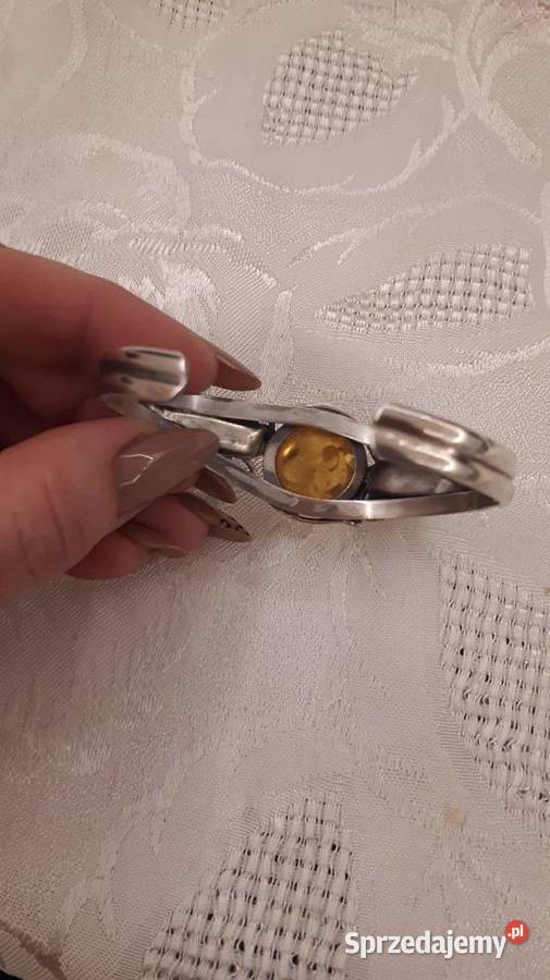 Bransoleta bangla z bursztynem Radom