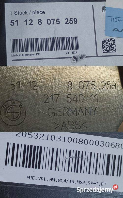 BMW 8 G14 G15 ŚLIZG MOCOWANIE PROWADNICA ZDERZAK osobowe wielkopolskie Pleszew