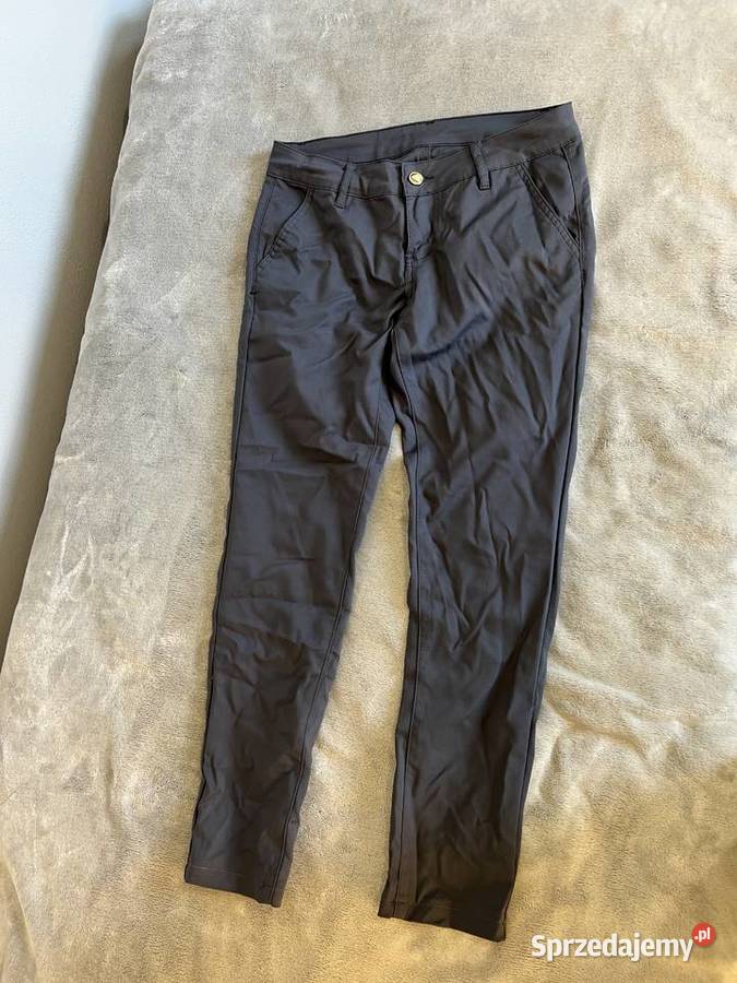 Spodnie rurki szare grafitowe szary/srebrny Spodnie Jasło