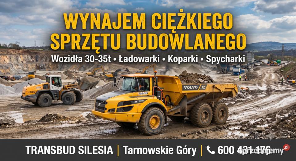 Wynajem Ciężkiego Sprzętu Budowlanego i Wozideł śląskie Tarnowskie Góry
