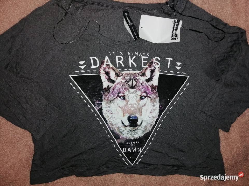 STRADiVARiUS szara bluzka crop top Z WiSKOZY XSL Leszno