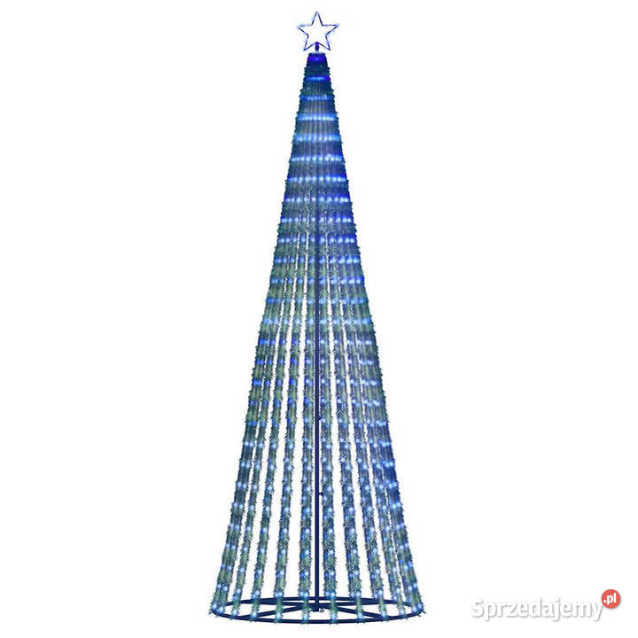 Stożkowa choinka z lampek 475 niebieskich LED Warszawa