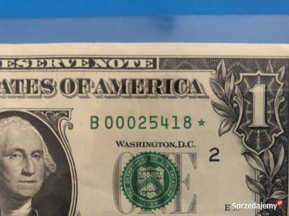 Banknot 1 dollar niski numer plus gwiazdka Szczecin sprzedam