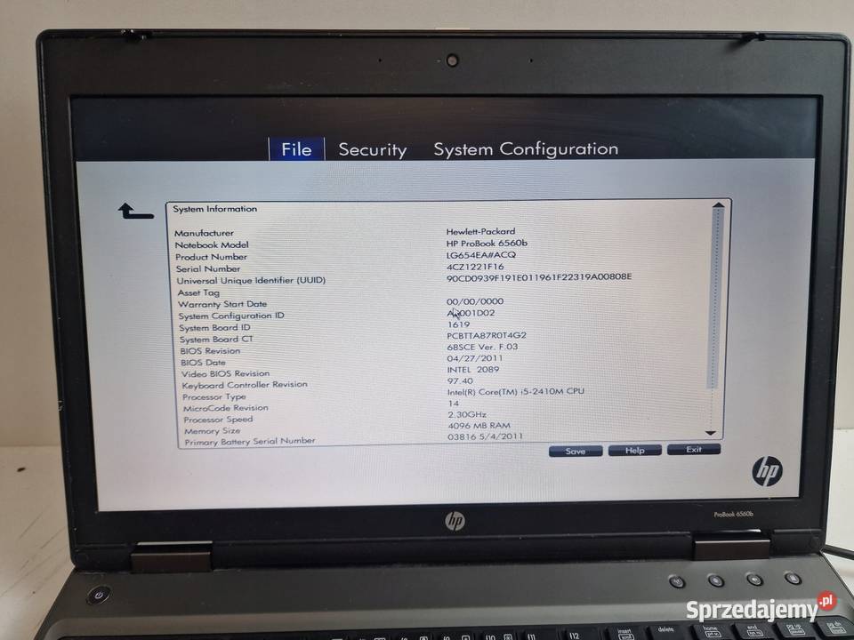 HP Probook 6550b i5 RAM 4GB Dysk 320GB do Warszawa